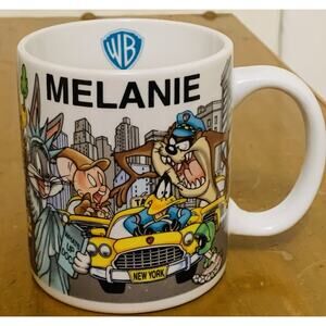 Vintage 1997 Looney Tunes Coffee Mug Warner Brothers New York Bugs Bunny Custom